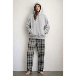 Rainforest Plaid Lounge Pants Unisex Medium Elastic Waist Cozy Pajama Bottoms